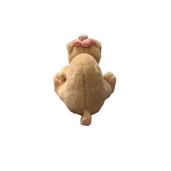 Vintage Russ Get Well Bear Plush Stuffed Toy w Pink Hat Sad Eyes Sitting EUC - Picture 6 of 11